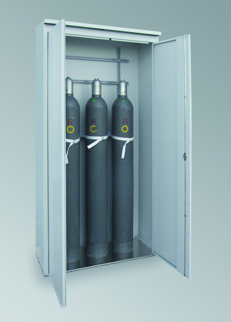 Gasflaschenzelle Breite 1050 mm - 3 x 50 l Flaschen